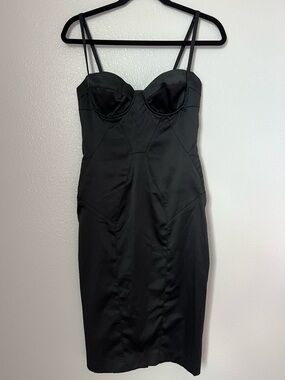 Just Cavalli Black Sculpted Bust LBD Dress